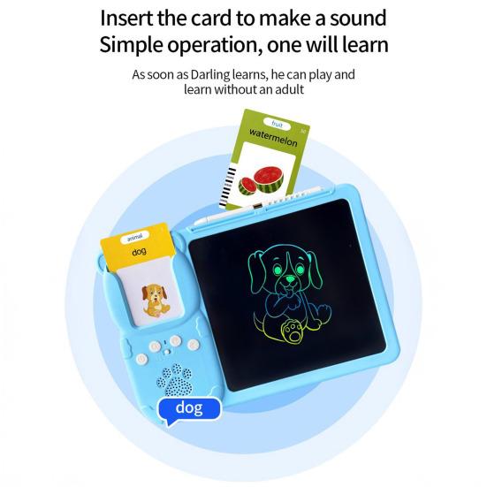 Learning Machine Interactive Flash Cards LCD Writing Tablet 255 Double-Sided Cards with Real Animal Vehicle Sounds Interactive Learning Toys