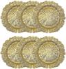 1/6 шт. 13-дюймовые золотые подставки для тарелок, круглые пластиковые подставки для тарелок в форме рифа для обеденных тарелок, элегантные декоративные коврики для свадебной вечеринки