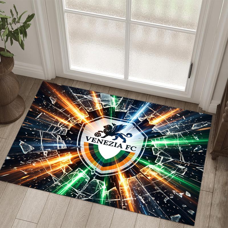 Venezia FC Football Design Crystal Velvet Carpet Cozy Non?Slip Printed Rug For Bedroom Living Room Entrance
