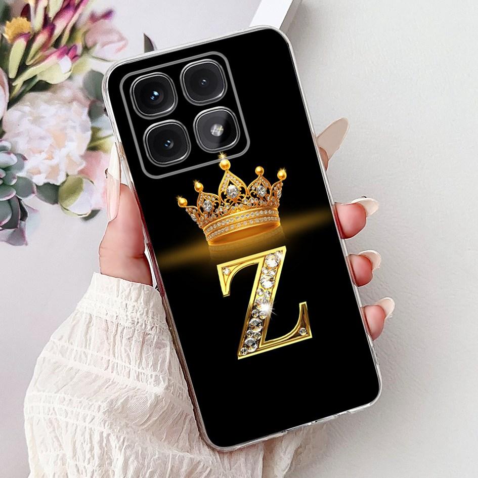 Для Xiaomi 14T Pro 5G Чехол Роскошные Буквы Короны Мягкий Силикон Чехол для Телефона Пары Для Xiaomi 14T Mi14T 14TPro 2024 Защитные Оболочки