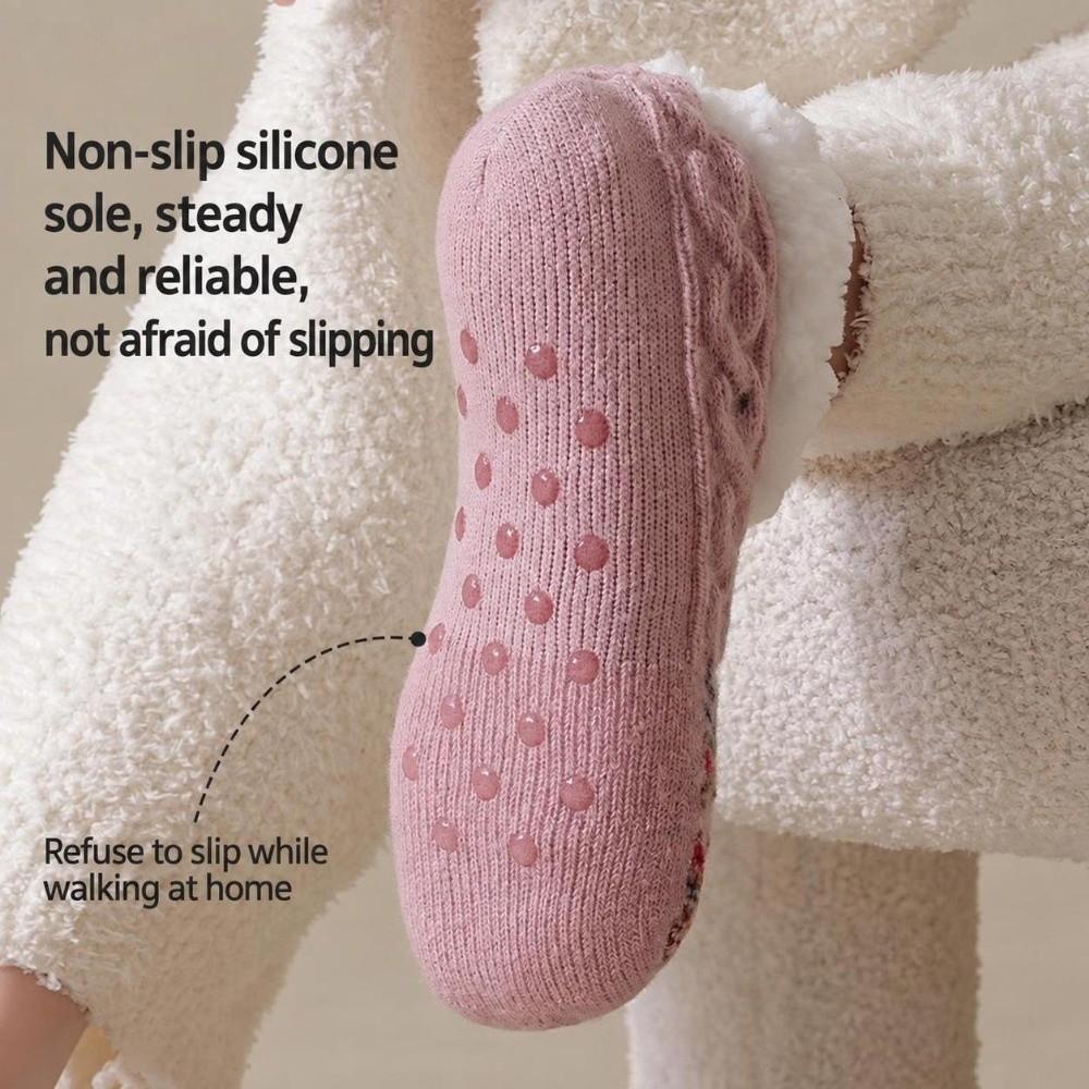 1 Pair Silicone Non-slip Sole Non Slip Floor Socks Thickened Indoor House Socks Indoor Use