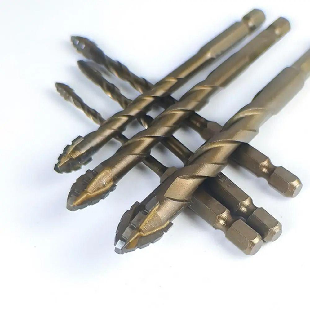 Four-Edged Eccentric Drill Bit Skewed Head Concrete Drill Bit Set for 4/6Pcs Drilling Tool