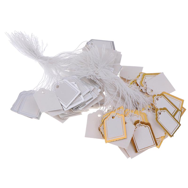 200 шт., этикетка с золотой каймой, шнурок для билетов, ювелирные изделия, ценники