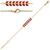 [Q3593] - Gold Plated 'Boho' Bracelet Red Gold (ear of Wheat) - 18 Cm - 30x6 Mm