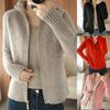 Women Coat Loose Solid Color Knitted Cardigan Winter Jacket for Daily Wear