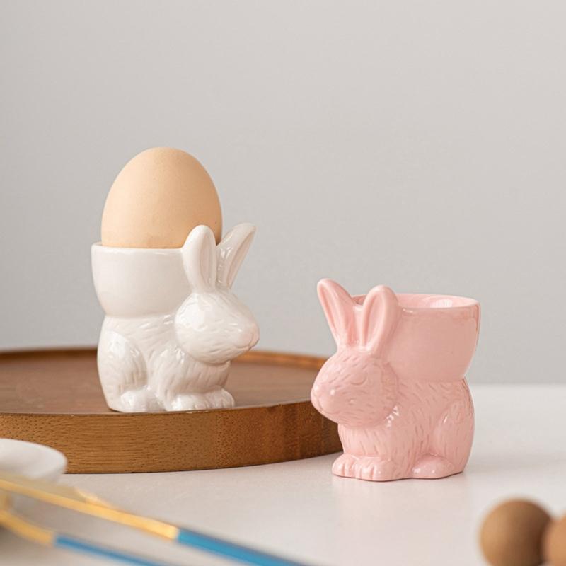 Rabbit Shape Eggs Cups Handmade Eggs Tray Eggs Supplies Boiled Eggs Holder Add a Touch of Charm to Your Breakfast Table