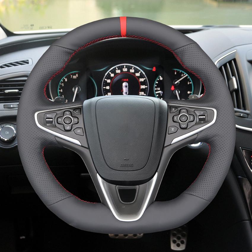 Черный Нескользящий мягкий чехол на руль из искусственной кожи для Opel Insignia OPC GrandSport 2013-2018 Buick Regal GS 2014-2016