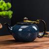 750 мл глазурованная печь Tianmu, преобразованная в горшок с подъемной балкой, большой керамический чайник, домашний чайный набор Kung Fu