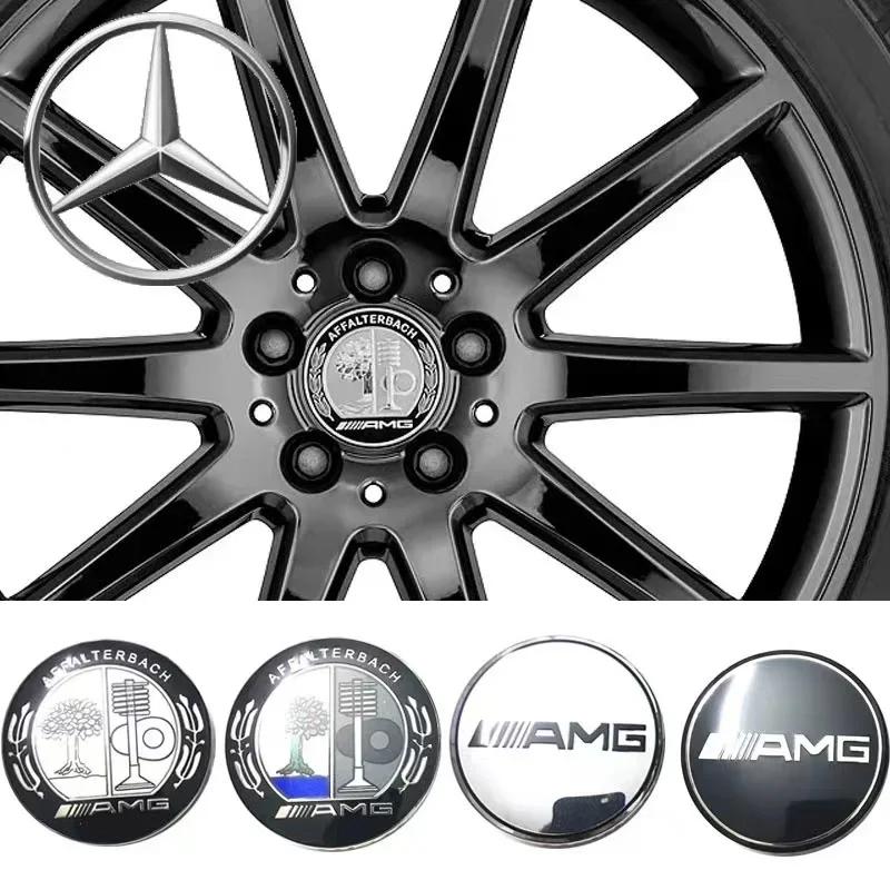 4PCS 75mm Amg Mercedes benz AMG C E S GLE CLC Class W204 W203 W205 W124 W221 Car Wheel Center Cap Hub Covers Badge Accessories BB1 f46
