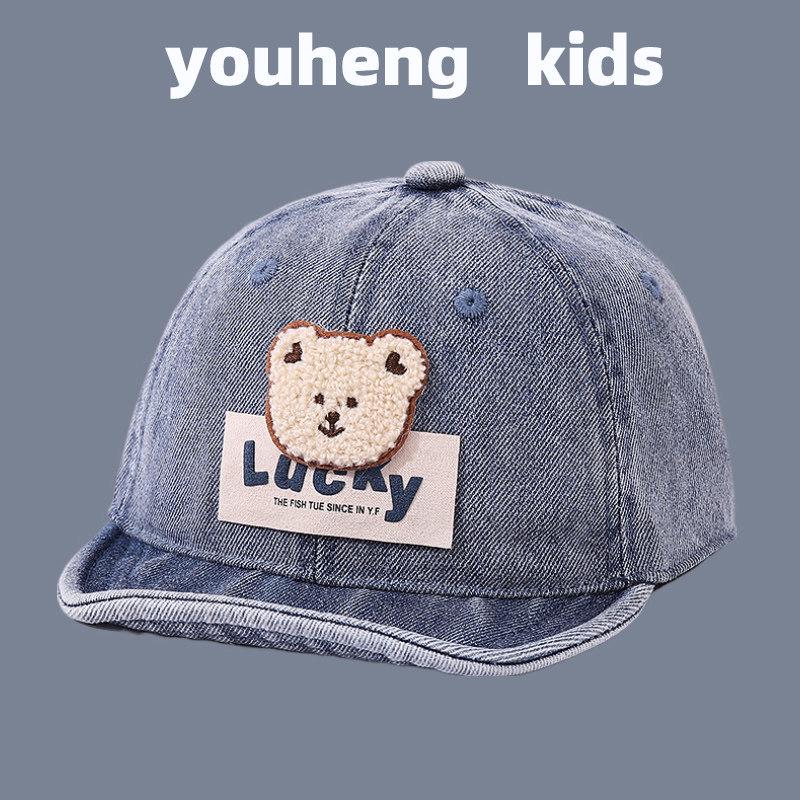 INS Корейский стиль Джинсовая детская бейсболка - Мягкий козырек, Шляпа для мальчиков и девочек, Весна/Осень