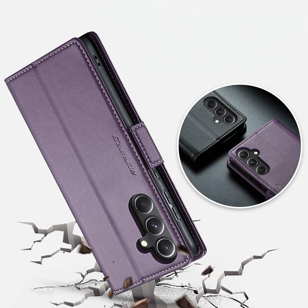 Flip case for Samsung Galaxy S23 FE, CASEME Wallet, purple + 9H glass