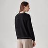 Zhao Jun Women's Fine Spun Crew Neck Contrast Stitch Knit Sweater