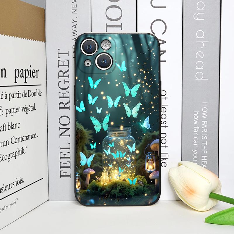Красивый чехол для телефона с принтом «Лесная бабочка и книга» для iPhone 17 16 12 11 14 13 15 Pro Max Mini X XS MAX XR 7 8 Plus Мягкая крышка