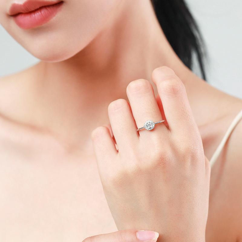 Tancise Classic 925 Sterling Silver Zircon Ring Ladies Jewelry Wedding Promise Party Gift