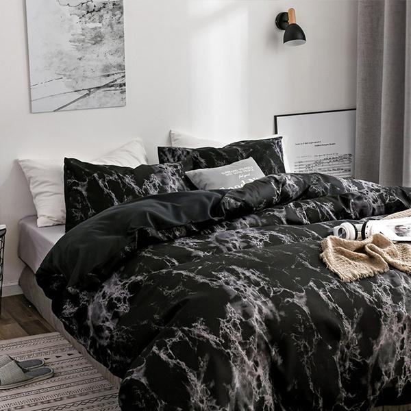 6 цветов, комплект пододеяльников с подушкой, пододеяльник с мраморным принтом, одинарный, двойной, полный комплект постельного белья размера «queen-size», на молнии