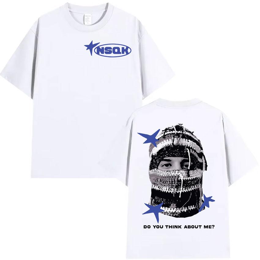 Рэпер NSQK Do You Think about Me Tour 2025 Новая футболка Мужская Хип-хоп Мода Одежда Футболки Винтажная Оверсайз Хлопковая футболка