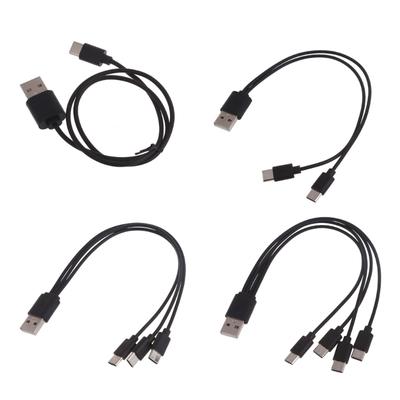 Кабель для мультизарядки USB C Разветвитель 1/2/3/4 в 1 Кабель для быстрой зарядки с 1/2/3/4 штекерами Type-C для телефона, планшета