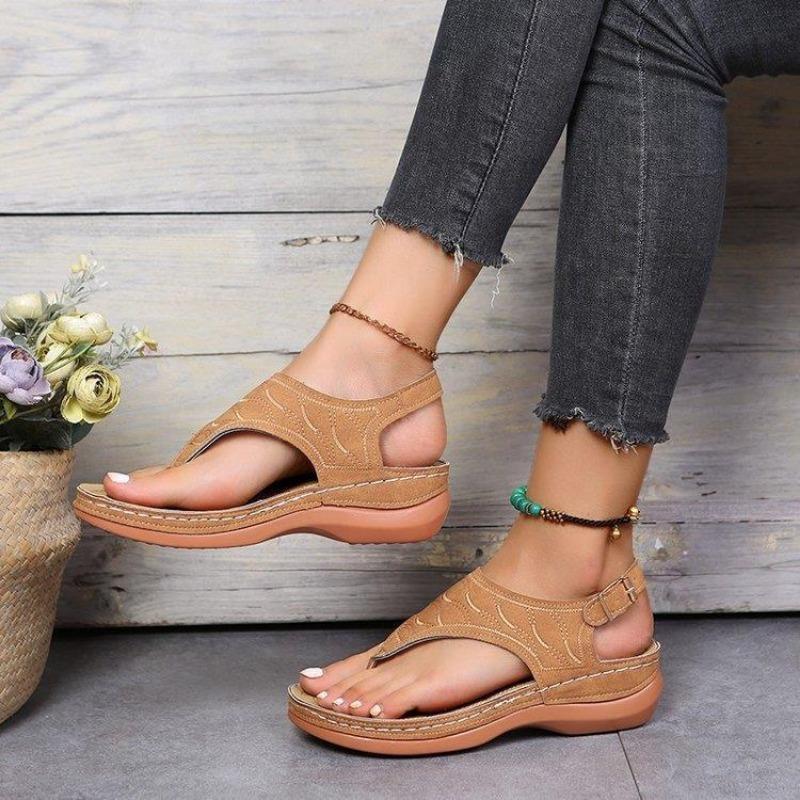 New Solid Color Embroidered Toe Women's Large Size Sandals Lis Sandal