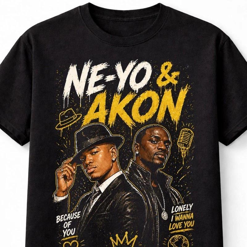 NeYo and Akon Nights Like This Tour RnB Music Legends Graphic Unisex TShirt