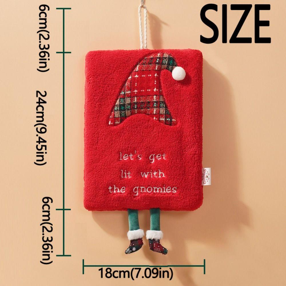 Coral Velvet Christmas Hand Towel Cartoon Children's Handkerchief Bathroom Kitchen Cleaning
