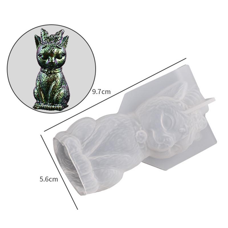 3D Magic Cat Silicone Mold DIY Crystal Epoxy Resin Mold Devil Pirate Cat Key Pendant Animal Ornament Silicone Mold Jewelry Tool