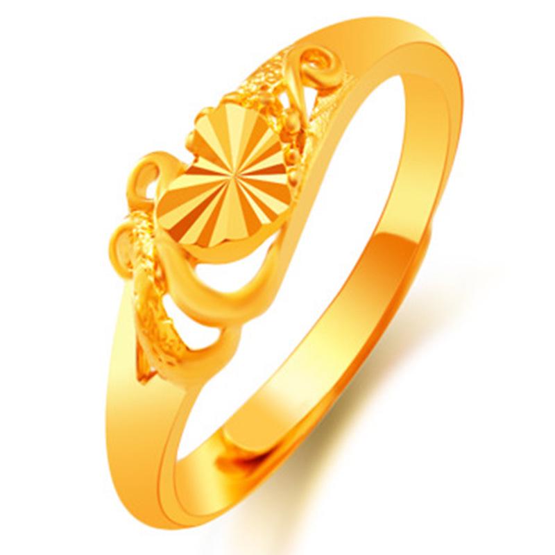 Sand Gold Ring for Women, Long-lasting Color Retention, Niche Sweet Imitation Gold Open Female Ring, Copper Alloy Accessories