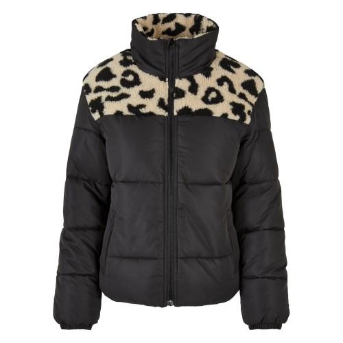 Urban Classics Womens/Ladies Leopard Print Sherpa Puffer Jacket