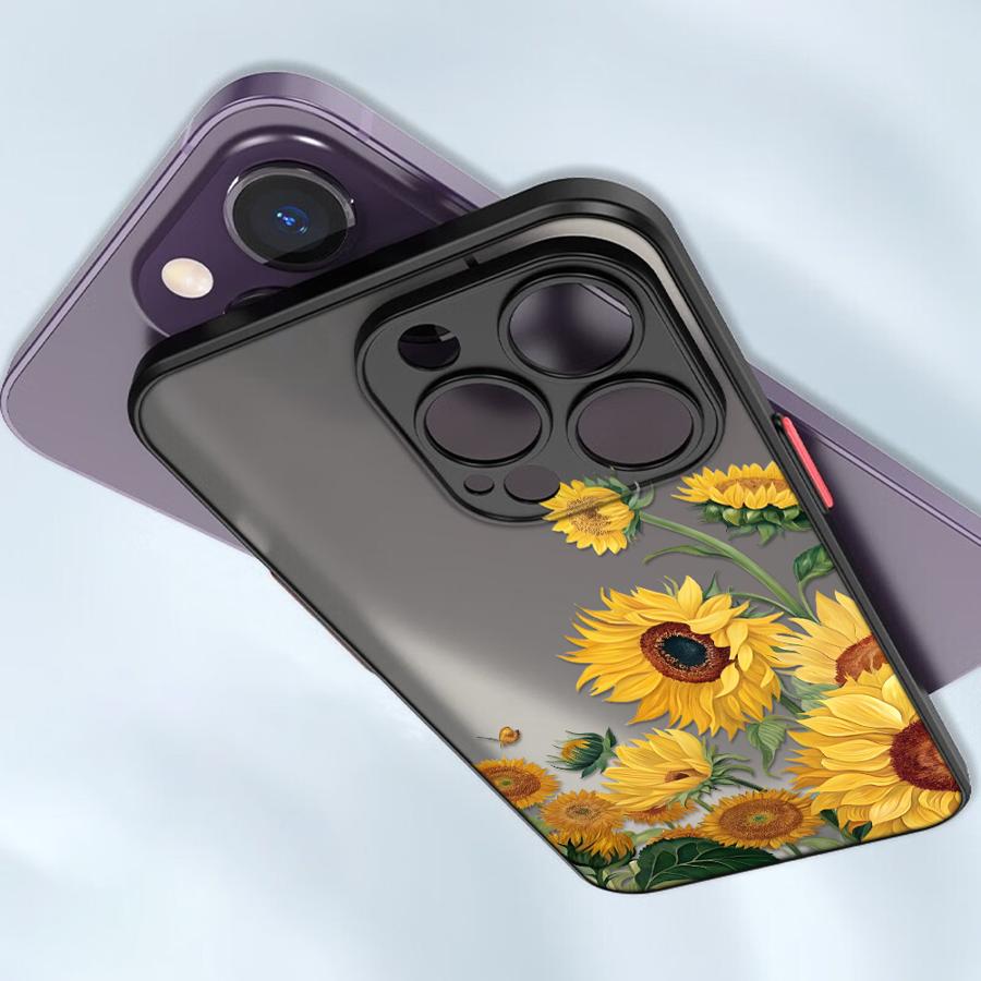 Чехол для iPhone 17 Pro Max 11 14 16 Plus 15 7 8 SE XS XR 13 Mini 12 Air Funda Задняя крышка телефона Цветок Подсолнух
