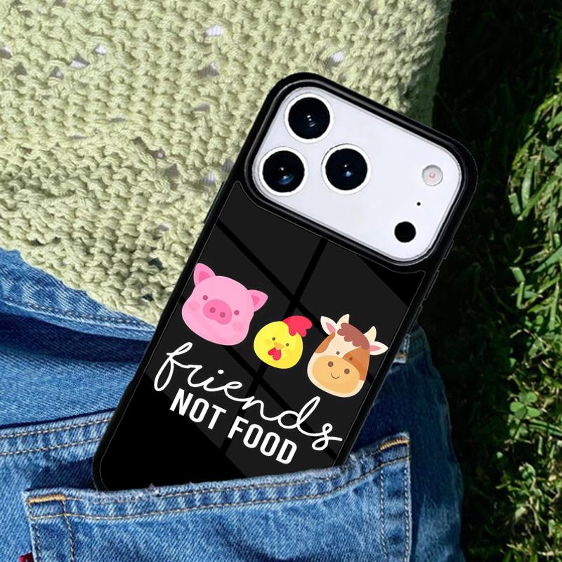 Vegan Friends Not Food soft Phone Case For iPhone 17 AIR 16 Pro Max 15 14 Pro 11 12 13 Shockproof Silicone Cover