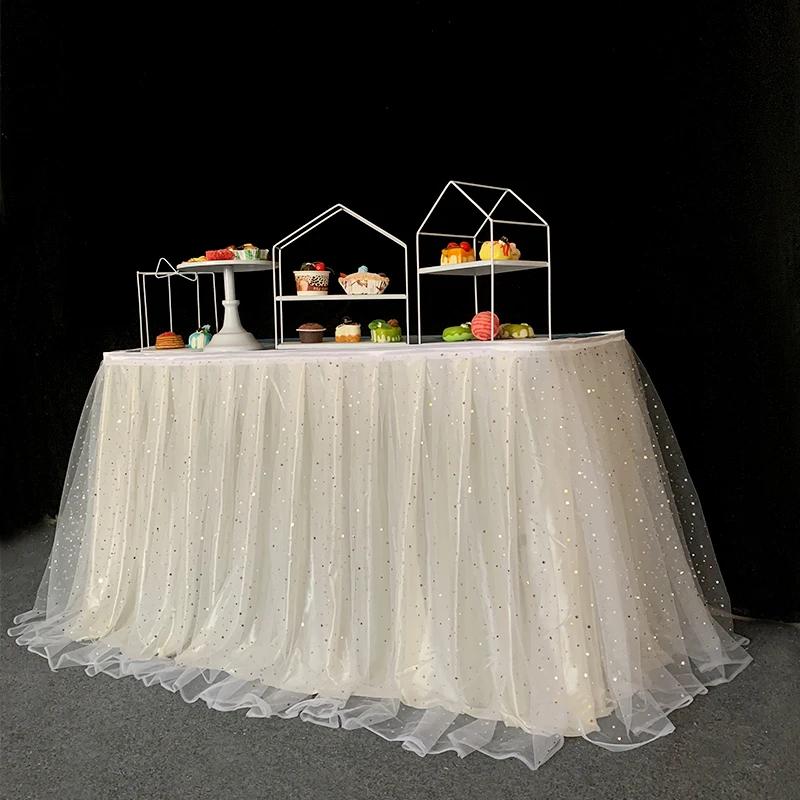 Юбка для стола «Туту», тюль Wonderland, золотисто-коричневый, свадьба, день рождения, детский душ, домашний банкет, вечеринка, украшение