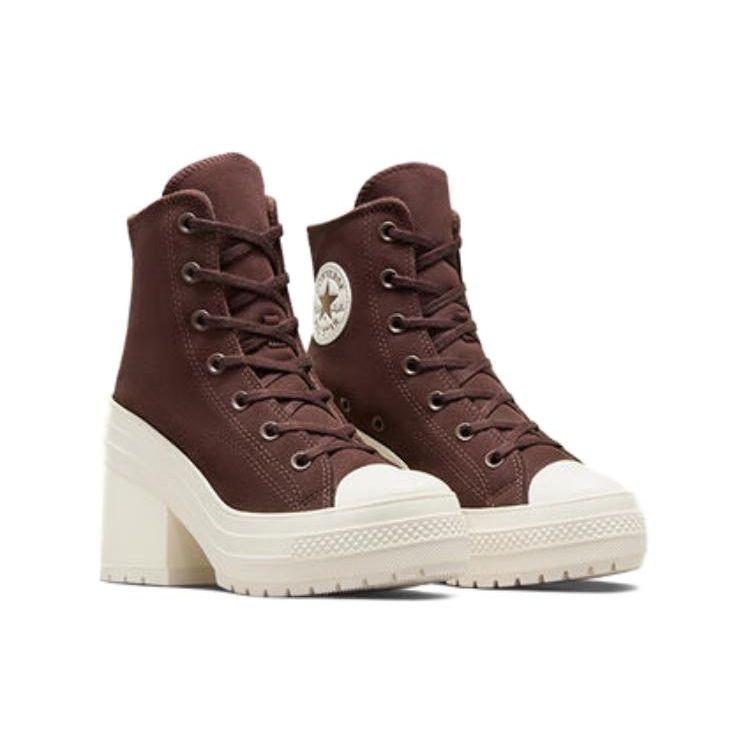 Converse Chuck 70 De Luxe Замшевые Шнуровка Массивный Каблук Женские Туфли Каблуки Земляной Коричневый A06782C