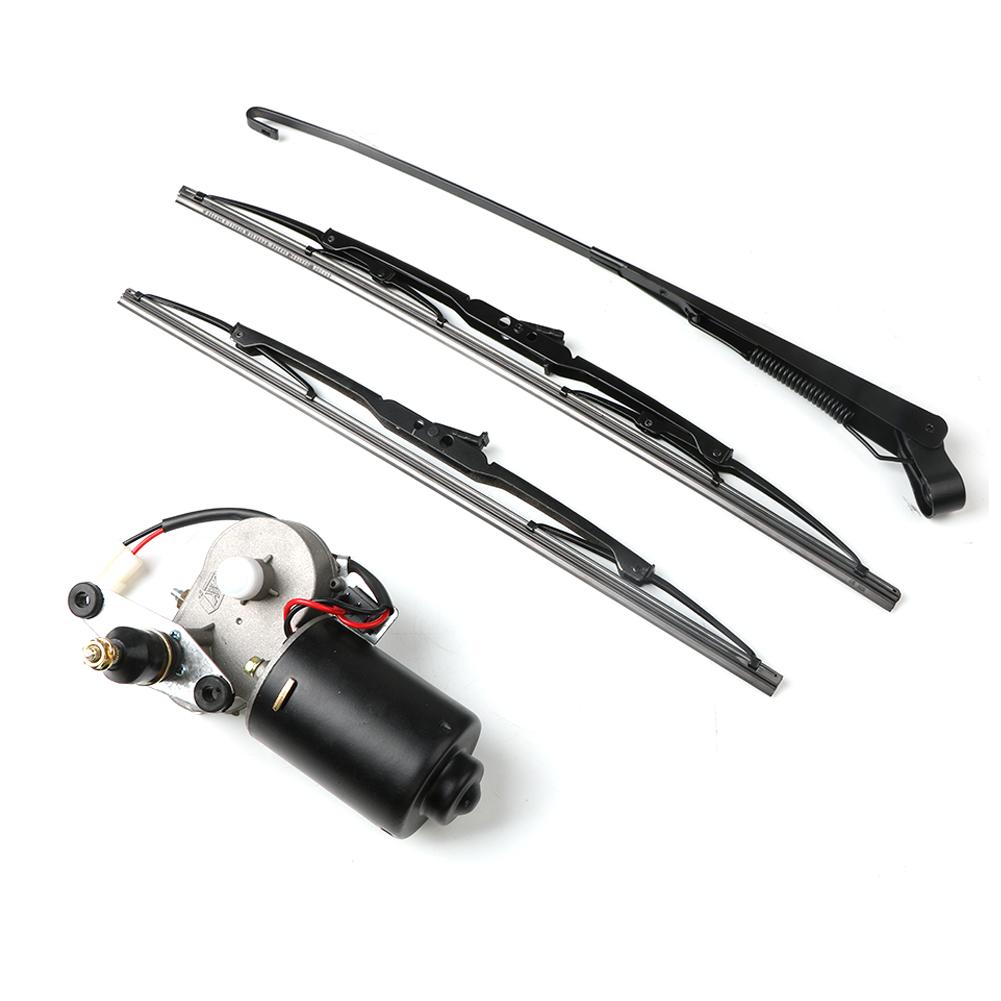 UTV Electric Windshield Wiper Motor Kit Wiper Assembly for Polaris Ranger Honda Washer Reservoir Pump Bottle Jet Wiper DC12V 30W