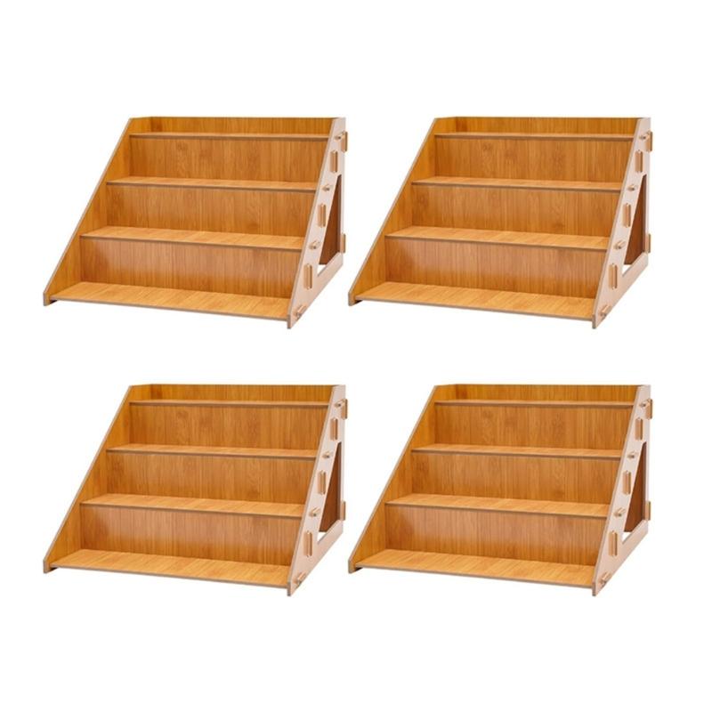 Bamboos 4 Layer Dessert Rack With Spacious Shelves For Home Bakery Party Decoration Cake Presentation Stand