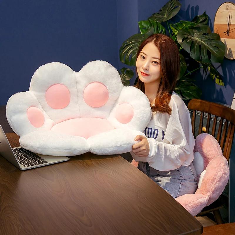 70cm  Plush Bear Paw Mat Cute Animal Bear Cat Foot Pillow Heart Plush Cushion Stuffed Soft Toys for Home Decor Gifts