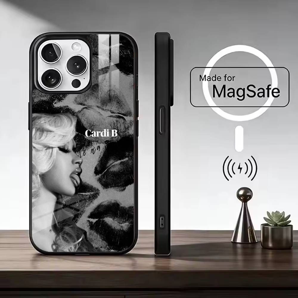Чехол для телефона в стиле Hip Hop C-Cardi B для iPhone17,16,15,14,13,12,11 Plus,Pro Max, Новый магнитный беспроводной заряд