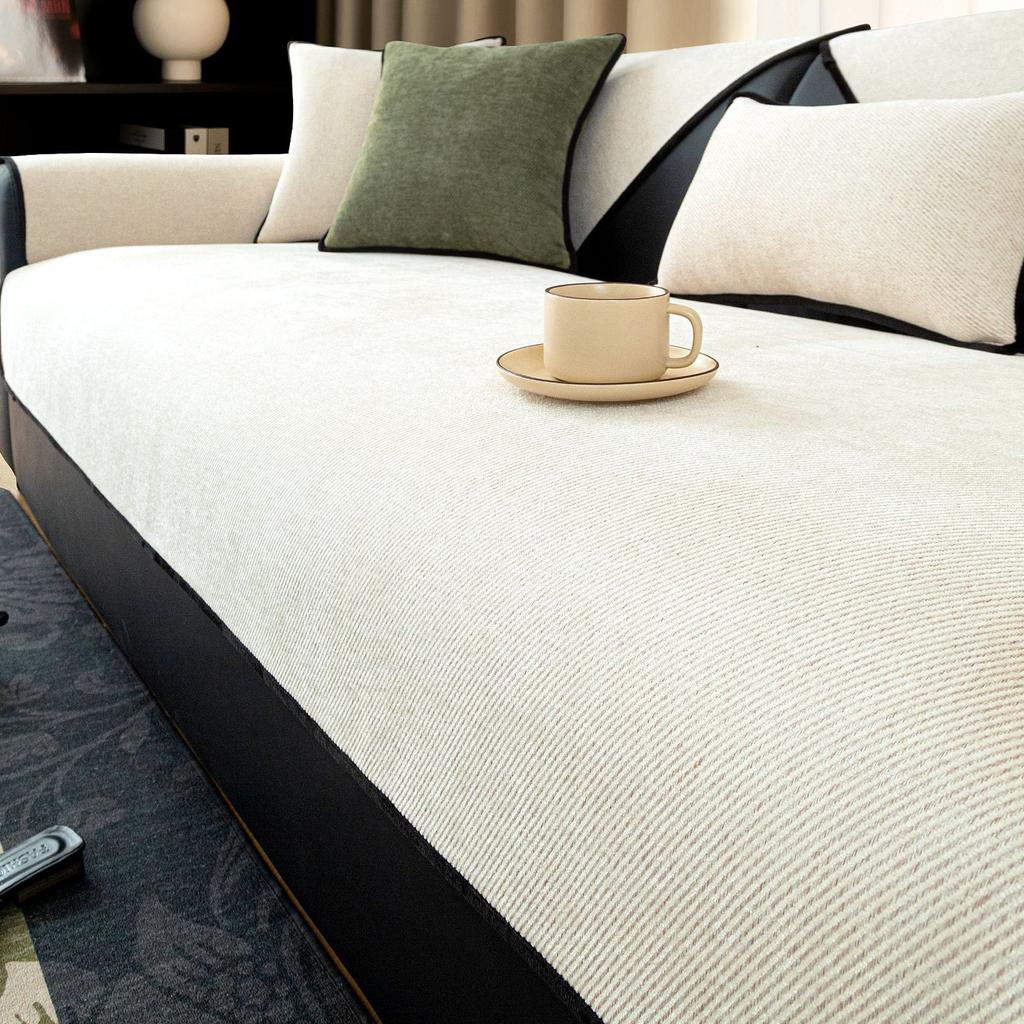 Special Chenille Four-Season Universal Non-Slip Sofa Cover Herringbone Pattern Log Light Luxury High-End Sofa Cover