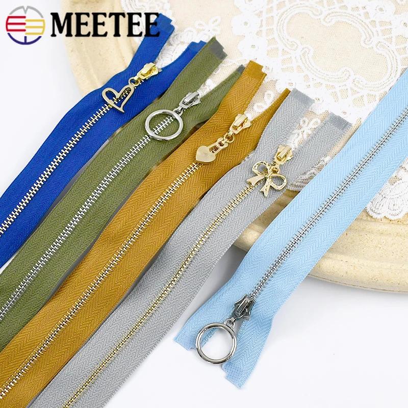 5 шт. Meetee №3 15-30 см Металлические молнии для сумок, закрытый конец, молния с автозамком для комплекта для ремонта одежды, DIY швейные материалы, аксессуары