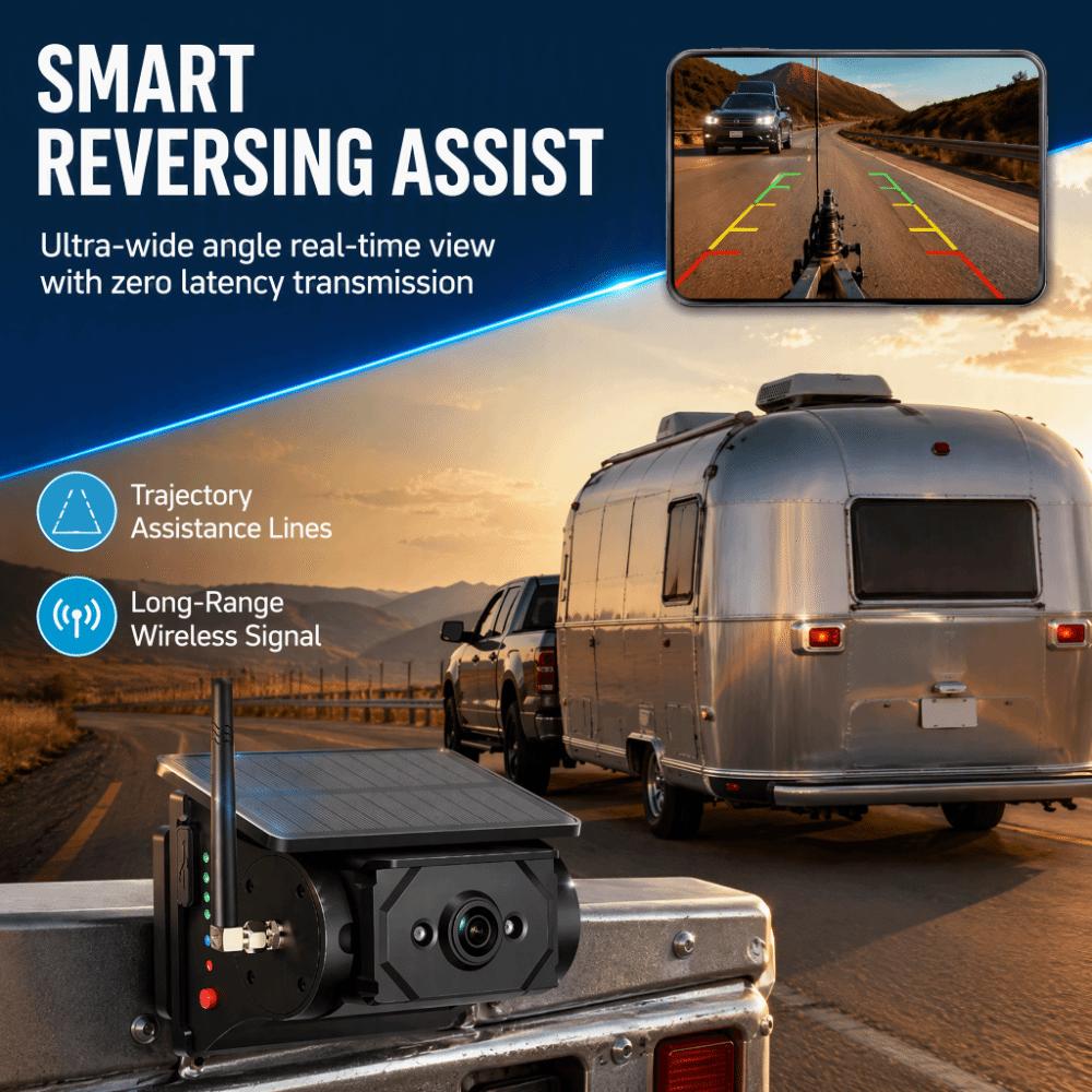 Solar Powered Wireless Solar Backup Camera Wireless Digital Wireless Magnetic Camera For RV