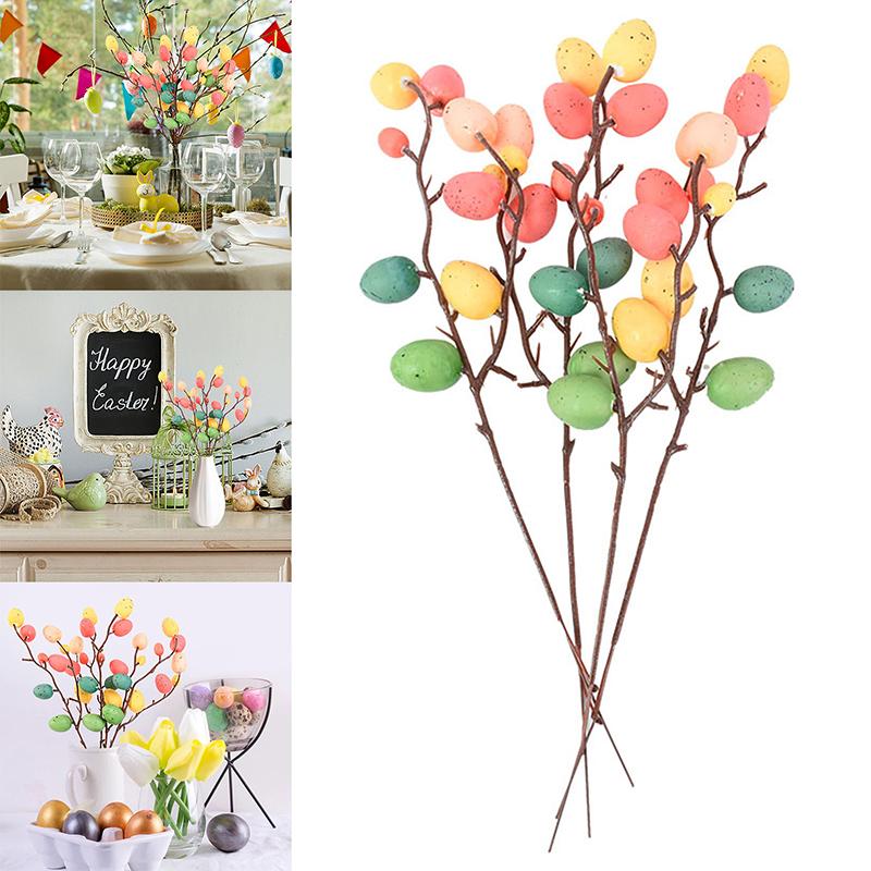2/3/5/10Pcs Easter Egg Tree Branches Home Decoration Painting Field Eggs Spring Party Decor