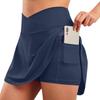 Women's Casual High Waist Solid Color Short Half Skirt Sports Skirt Pleated Skirt