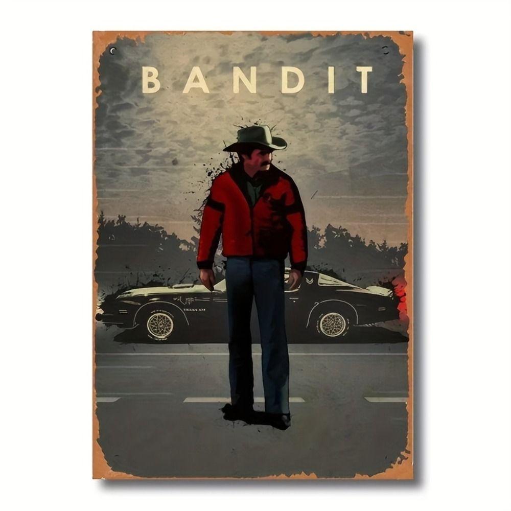 Винтажный металлический жестяной знак 'Дымный Бандит' (Smoky Bandit) Американская автомобильная культура Декор для стены 20x30 см