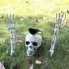 Halloween Decorations Realistic Skull Head Skull Arms Skeleton Stakes for Outdoor Yard Lawn Garden Graveyard Party Supplies