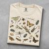 Woodland Insect Shirt,Vintage Entomology Bug Graphic Tee,Butterfly Beetle Mushroom Nature Art,Cottagecore Gift For Bug Lovers,Botanical Tee