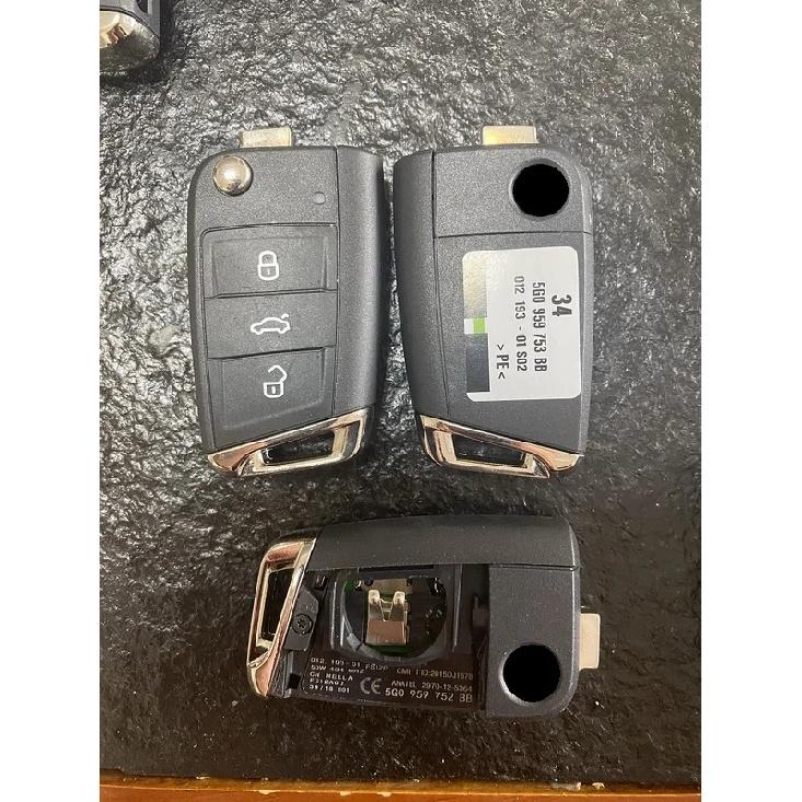 CN001068 Original MQB Remote FCC 5G0959752BB /5G0959752BA/5G6959752AG 434MHz ID48 MQB Chip Flip Car Key For Vw Tiguan Touran