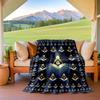 1PC The square-of Freemasonry printed blanket, al season lightweighsonry blanket home office outdoor nap multifuncsonry blanketional blanket