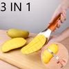 3-in-1 Mango Cutter Tool with Stainless Steel Blade Pit Remover Tool Mango Splitter for Watermelon Cutter Peach Slicers and More