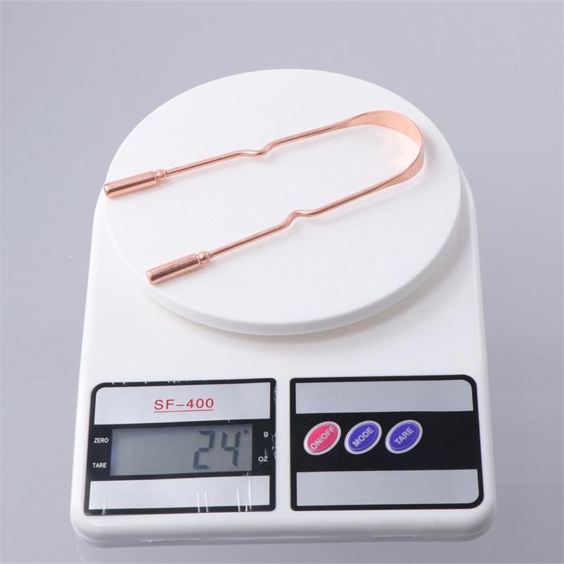Pure Copper Tongue Scraper Oral Cleaner Brush Fresh Cleaning Hygiene Care Tools