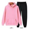 Solid Color Hoodie Two Pieces Set Hooded Sweatshirt Women's Hoodie Autumn Men's Hoodie + Pants Sets