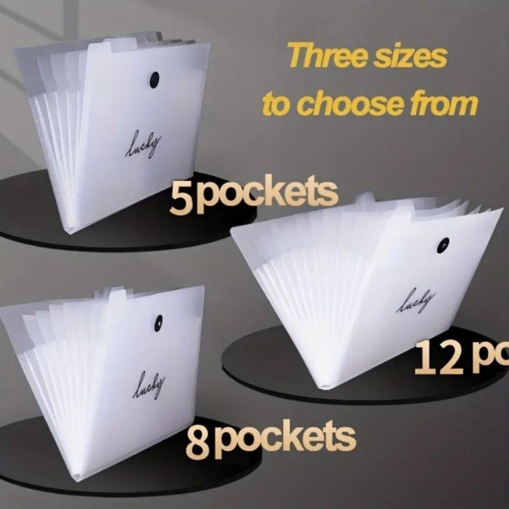 High-capacity A4 File Folder Translucent Document Organizer Simple Expanding Folder  Projects