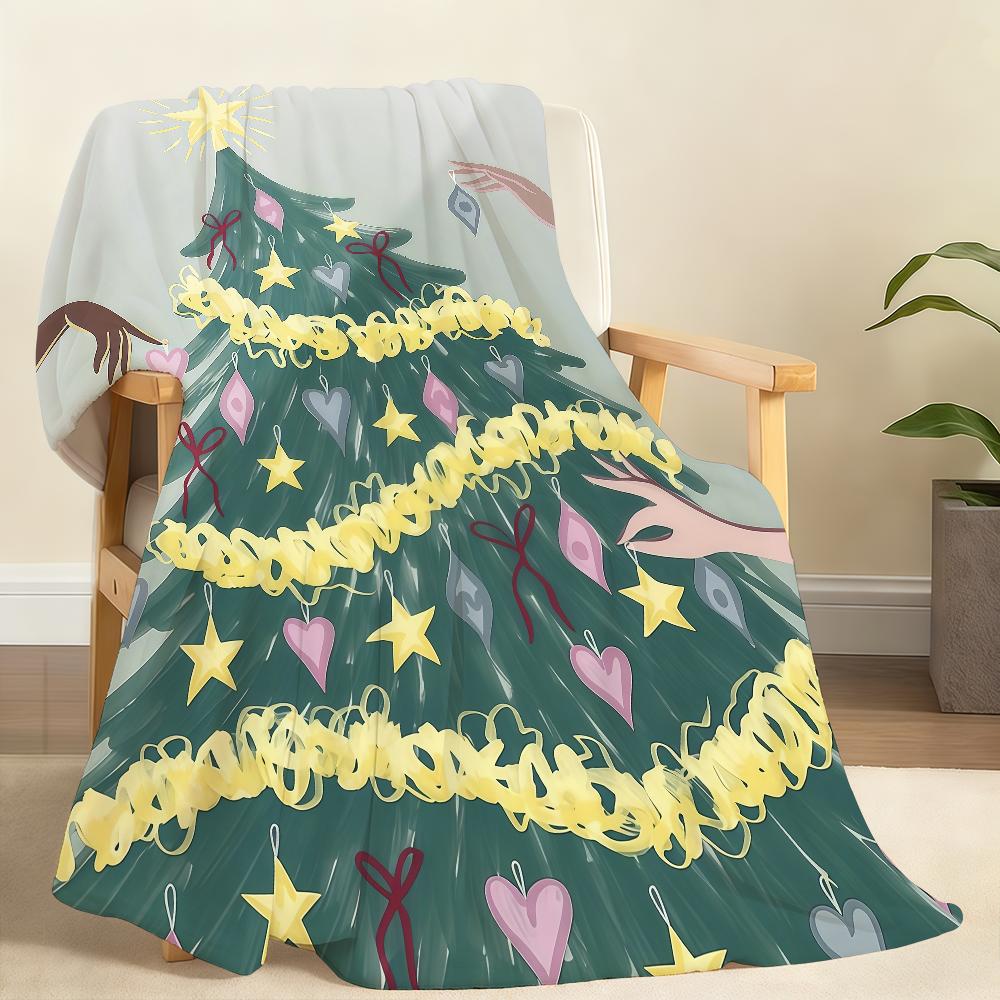 C Christmas Tree Merry Christmas Blanket For Soft Throw Blanket for Picnic Bed Sofa Home Bedroom Cozy Warm Comfortable